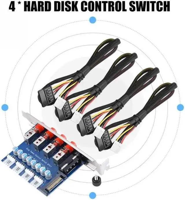 Alt view image 4 of 5 - Power Control Switch Hard Drive Selector SATA Drive Switcher For Desktop PC Computer