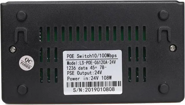 Alt view image 5 of 5 - 8 Port POE Switch Ethernet 108W 24V Network IP Cameras Wireless AP 6 + 2 PoE Splitter HUB 10/100Mbps