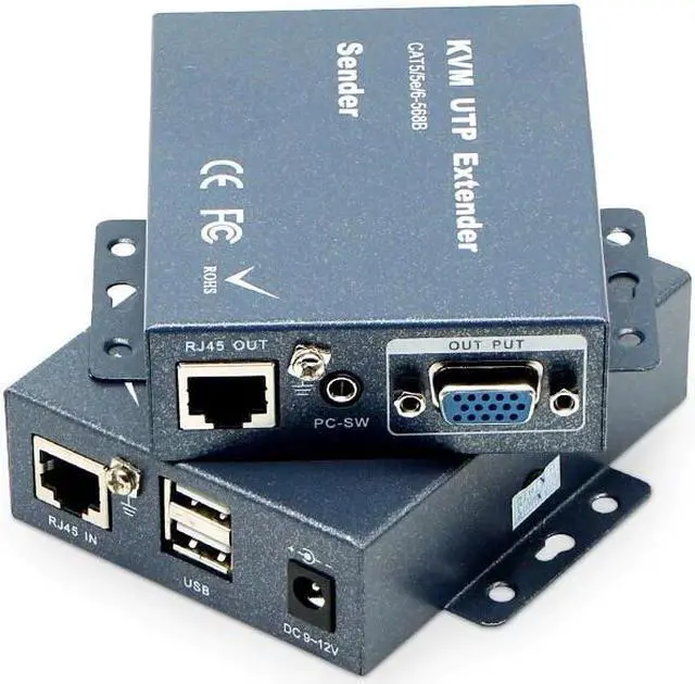 Main image of 300M USB 2.0 VGA KVM Extender Over CAT5 CAT5e CAT6 RJ45 Cable 1000ft VGA Video Transmitter Receiver With 3.5 mm Audio & Loop Out