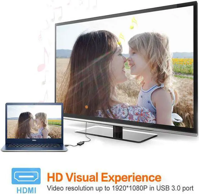 Alt view image 5 of 5 - 3.0 to DVI Video graphic Converter Adapter HD1080P to Cable Multiple Monitors for Windows XP 10 8 8.1 7 Laptop