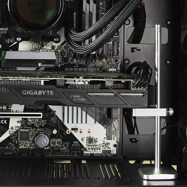 Alt view image 3 of 5 - Aluminum Graphic Card Holder Jack Desktop PC Case Video Card Stand Support Rack GPU Bracket Water Cooling Kit Accessories