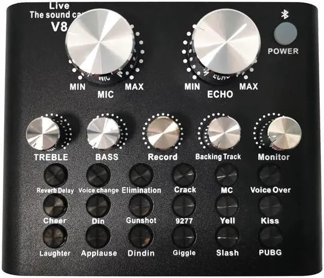 Alt view image 2 of 5 - Live Sound Card Portable o Mixer DJ Sound Mixer for Recording Microphone Guitar External Computer Phone