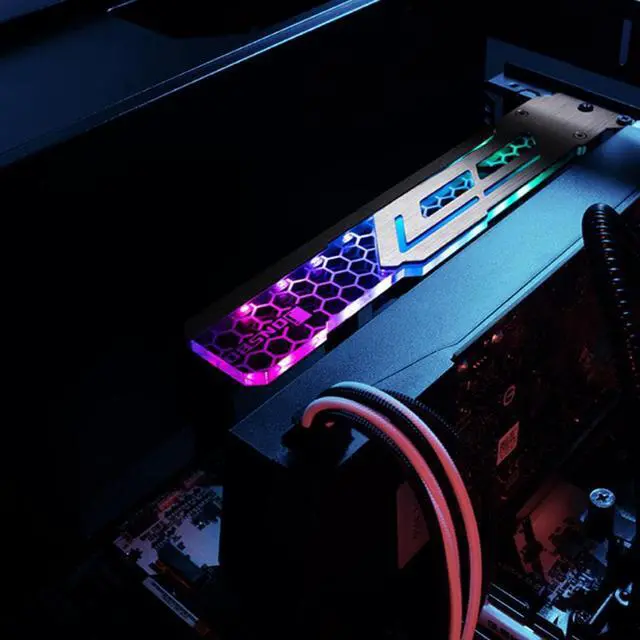 Alt view image 5 of 5 - V3 Gorgeous Graphics Card Support Frame 5V 3 Pin ARGB Video Card Holder GPU Bracket for Motherboard Water Cooling Stand