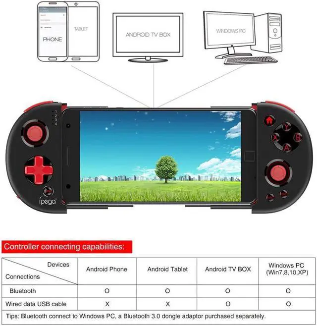 Alt view image 3 of 5 - Gamepad android Bluetooth pubg mobile Controller Smart TV Set-top Box Joystick PC Win 7/8/10 Game Pad For Android
