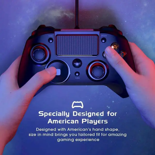 Alt view image 3 of 5 - PS4 Game Controller USB Wired Gamepad Multiple Joystick Vibration Handle 2M Cable Gamepad for iPhone iPad PC for PS4/PS3