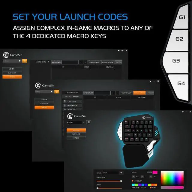 Alt view image 4 of 5 - Z1 Game Keyboard Mechanical Keypad with Programmable Keys for Android Mobile Phone / Windows PC