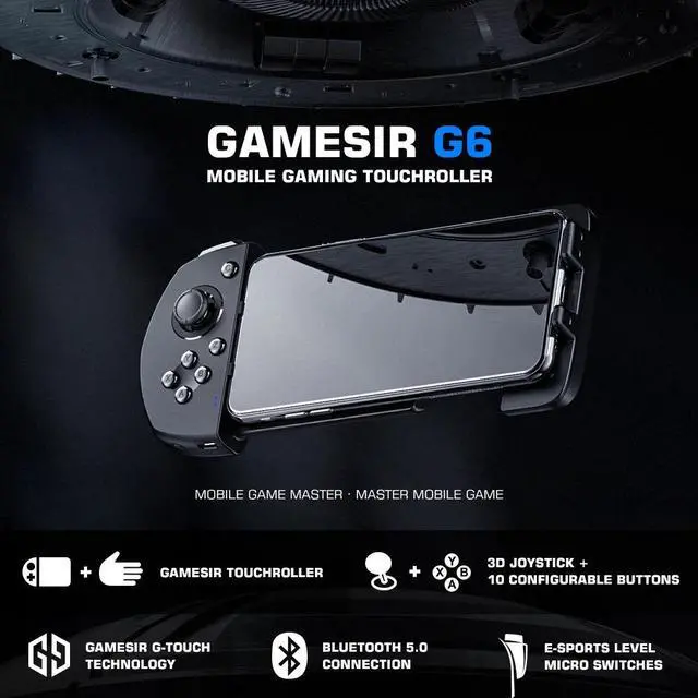 Alt view image 2 of 5 - G6 / G6s Mobile Gaming Touchroller Bluetooth Wireless Controller for Android Phone PUBG Mobile Call of Duty