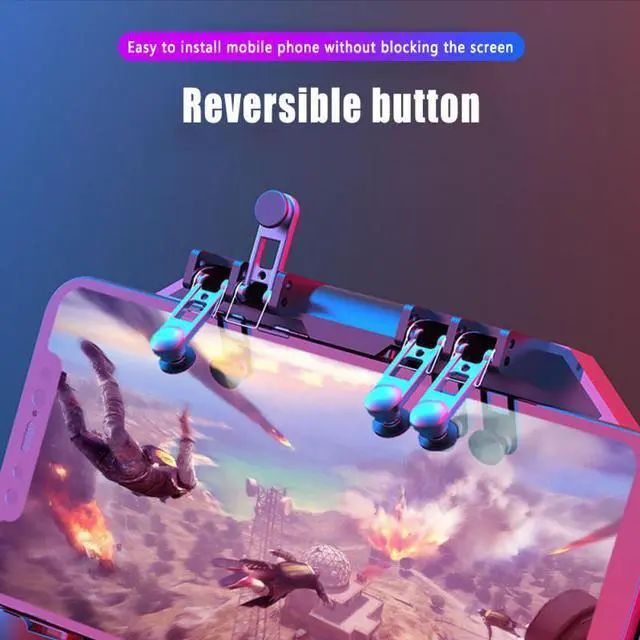 Alt view image 3 of 5 - SIX Finger Gamepad Control For Mobile Game For Android IOS Smartphone Cooling Fan Gamepad Controller With 1200mAh