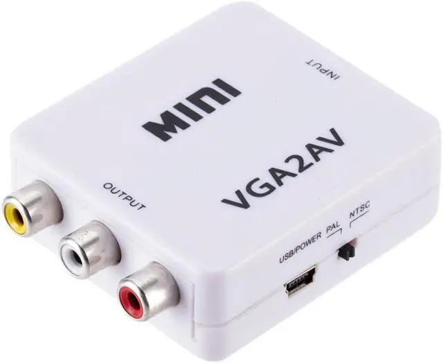 Alt view image 2 of 5 - VGA to RCA Converter Adapter HD Video Converter Box VGA to AV Support 1080P VGA2AV Converter For PC Notebook TV HD