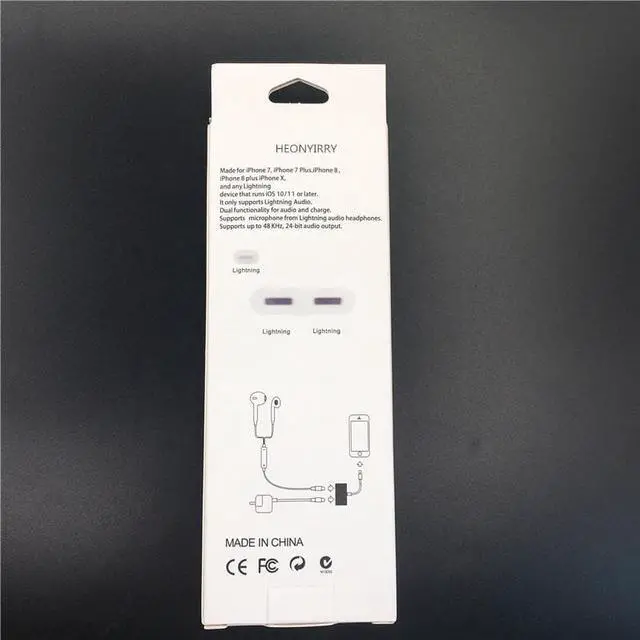 Alt view image 3 of 4 - 2 in 1 Double Jack Audio Adapter for iPhone 7/8/X for iOS11 Charging Music or Call For Charging Adapter earphone