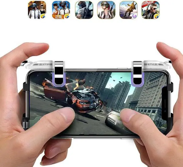 Alt view image 4 of 5 - Game Controller for Pubg Mobile Controller Trigger Shooting Fire Button Phone Joystick For iPhone Android Mobile Phone