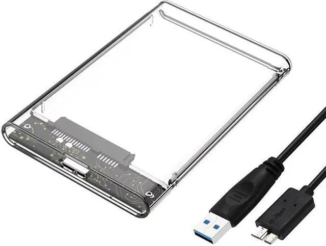 Main image of 1PC Transparent HDD Enclosure Box SSD Hard Drive SATA to USB 2.0 Adapter External HDD Case 2.5 inch Support 4TB HD 5.0Gbps