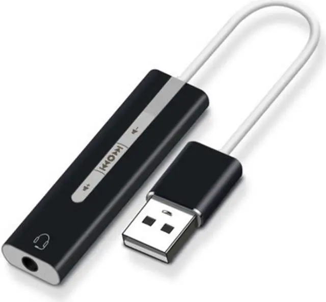 Main image of 2 In 1 External Sound Card Volume Control Portable USB To 3.5mm Jack Small For PC Plug And Play Headset Adapter Songs Change