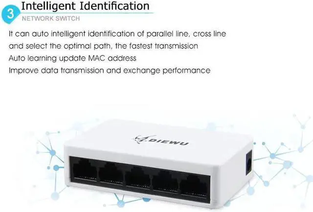 Alt view image 5 of 5 - 5 Port 100Mbps Ethernet switch lan adapter Ethernet Network Switch controller,lan Hub ,Full or Half duplex switch ethernet