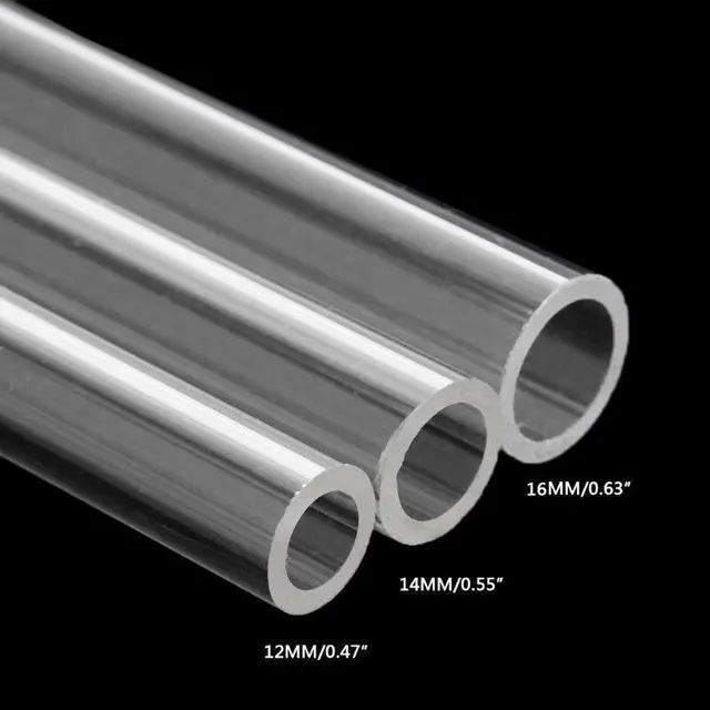 Main image of 12mm 14mm 16mm Transparent Acrylic Tube PMMA Tube For PC Water Cooling 50cm Dropship