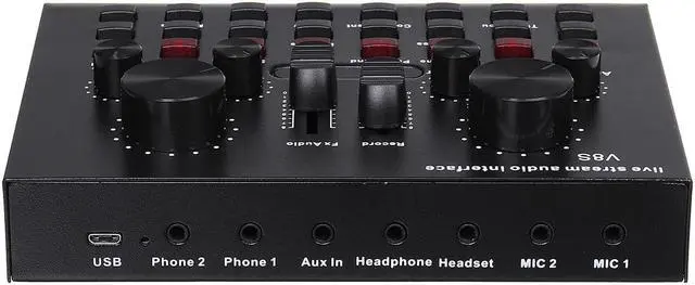 Alt view image 4 of 5 - Bluetooth Audio USB Headset Microphone Webcast Live Sound Card 112 kinds of electric sound Broadcast for Phone Computer PC
