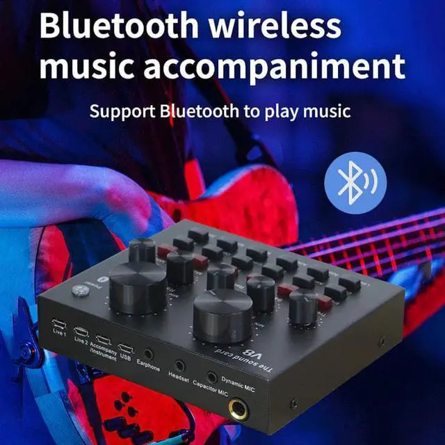 Alt view image 2 of 5 - Hot KTV Live Broadcast Mini Audio Mixer Sound Card Console Mic Studio Recording for Mobile Phone Computer