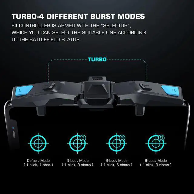 Alt view image 5 of 5 - F4 Falcon PUBG Mobile Gaming Controller Gamepad Plug and Play for iOS / Android Zero Latency for Call of Duty