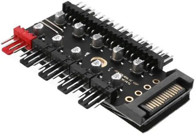 Alt view image 5 of 5 - 1 to 10 4Pin Cooling Fans Hub Splitter Cable 12V PWM LED Sata Power Suppply Adapter Speed Controller For Computer