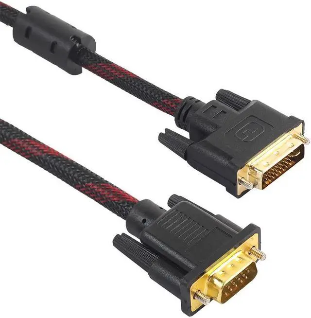 Alt view image 5 of 5 - 1.4m DVI Male to VGA Male DVI-I Cable 24 + 5 VGA Turn Cable Connector Cable to DVI-I to VGA Video for HDTV DVD Notebook