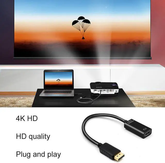 Alt view image 2 of 5 - 4K*2K / 1080P DP to HDMI Adapter Display Port Male To Female HDMI Cable Converter Adaptor For Projector Display Laptop TV