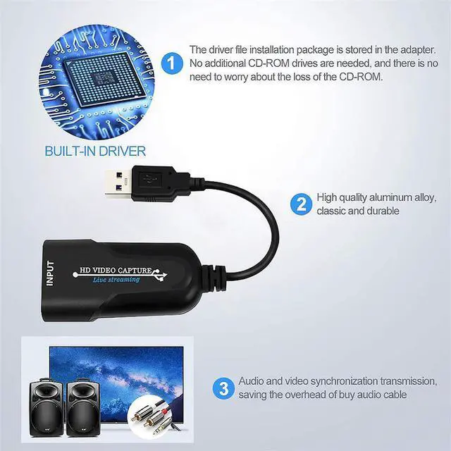 Alt view image 3 of 5 - 3.0 Video Capture Card for PS4 Streaming Convenient Compact HDMI to  placa de video Game Grabber Adapter 1080P UVC ad UAC