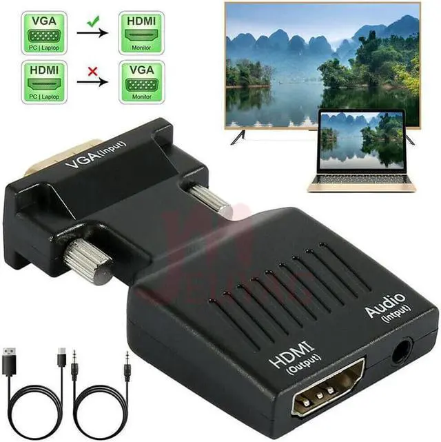Alt view image 4 of 5 - VGA Male to Female Converter with Audio Adapter Cables 720/1080P For HDTV Monitor Projector PC Laptop TV-Box