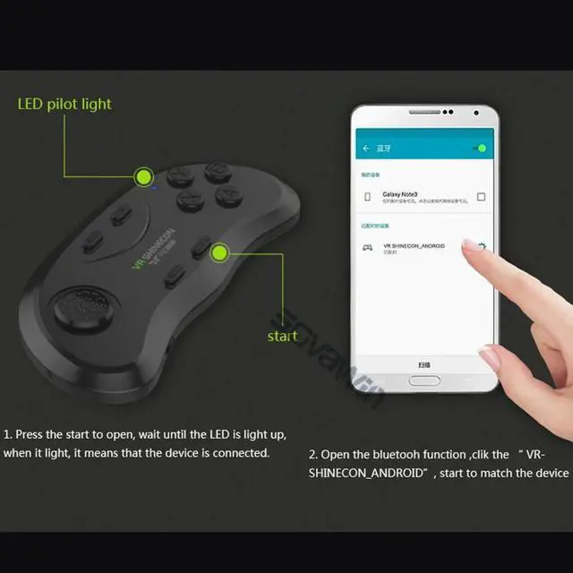 Alt view image 5 of 5 - Shinecon Gamepad Bluetooth Wireless Phone Game Pad Joypad Remote Gaming Controller Controle For Android For iPhone  Glasses