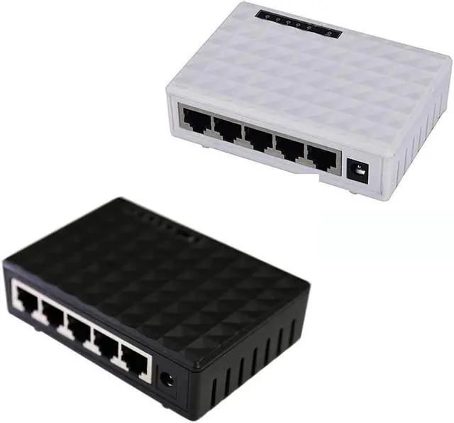 Main image of High Quality Mini 5 Port 10/100Mbps Base Gigabit Switch HUB RJ45 LAN Ethernet Fast Desktop Network Switches Black/White