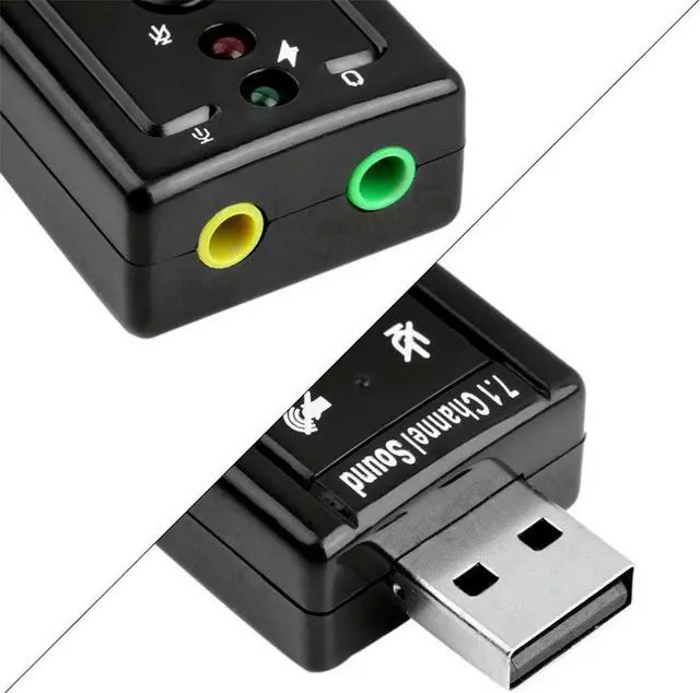 Alt view image 2 of 5 - Channel Sound Adapter  USB to Jack 3.5mm Headphone Audio Adapter External Stereo Card Audio USB Device for Desktop