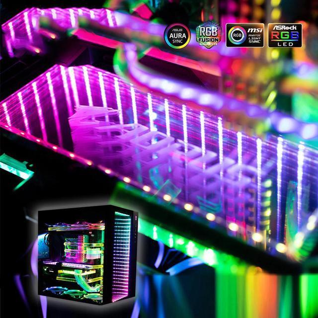 Alt view image 5 of 5 - RGB Panel 3D Lighting PC Case Transperant Stereo Decoration VGA Backplate A-RGB 12V/5V AURA SYNC Water cooler Custom
