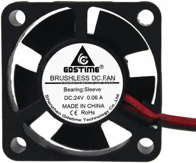 Alt view image 2 of 5 - 1PCS  2Pin 30 x 30 x 10mm 3010 DC Axial 24 volt 30MM 24V DC Cooling Fan