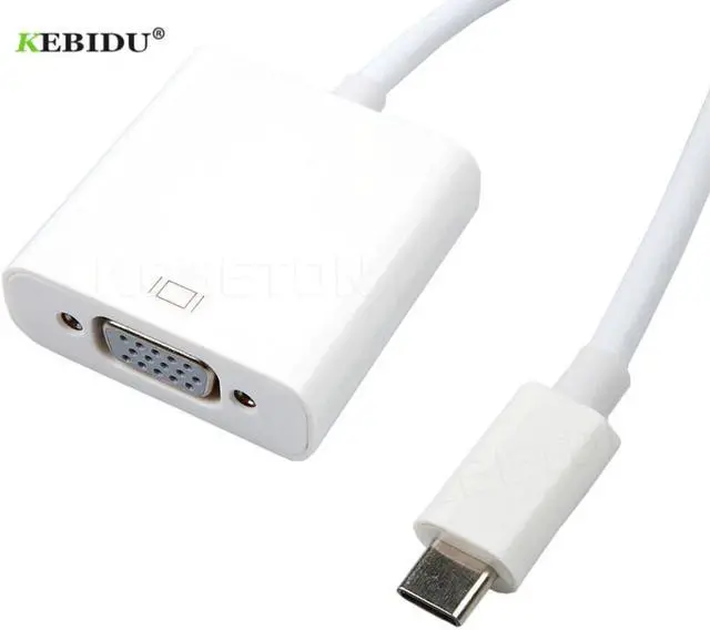 Alt view image 4 of 5 - Type C To VGA Cable Type C USB 3.1 Type C Male to Female VGA Adapter Cable Converter for Macbook 12 inch Chromebook Pixel