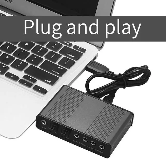 Alt view image 6 of 7 - 6 Channel 5.1/7.1 USB Audio Sound Card Optical External Audio Card USB Sound Card Channel Converter for Laptop Desktop