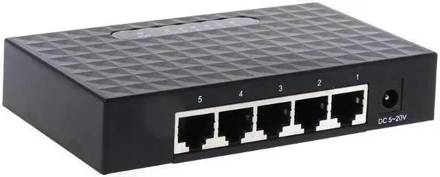Main image of 5 Port 10/100/1000Mbps Fast LAN Ethernet Network Switch HUB Desktop Mini Adapter EU Plug