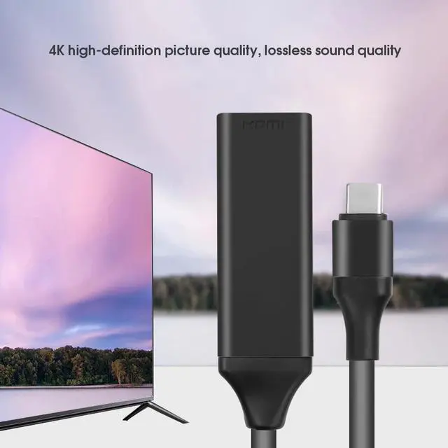 Alt view image 4 of 5 - USB Type C To HDMI Adapter 4K USB3.1 C To HDMI Adapter Male To Female Cable Converter Cable Jack HDMI VGA For PC TV Box