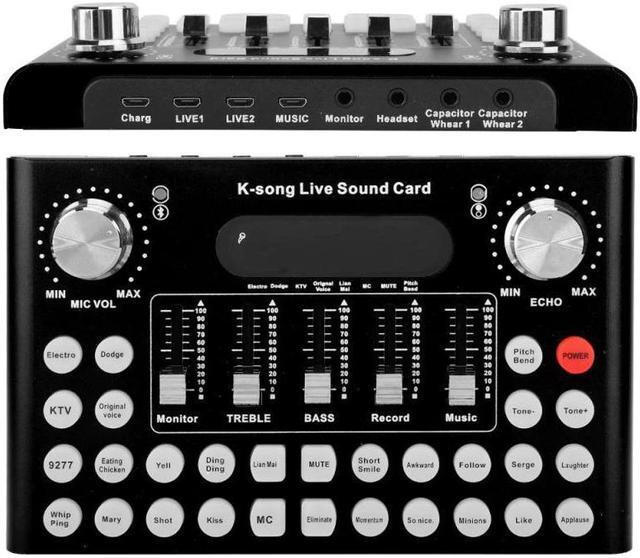 Main image of External Sound Card Audio Interface DJ Sound Mixer for Computer Bluetooth Voice Changer  Podcast Sound Mixing Console