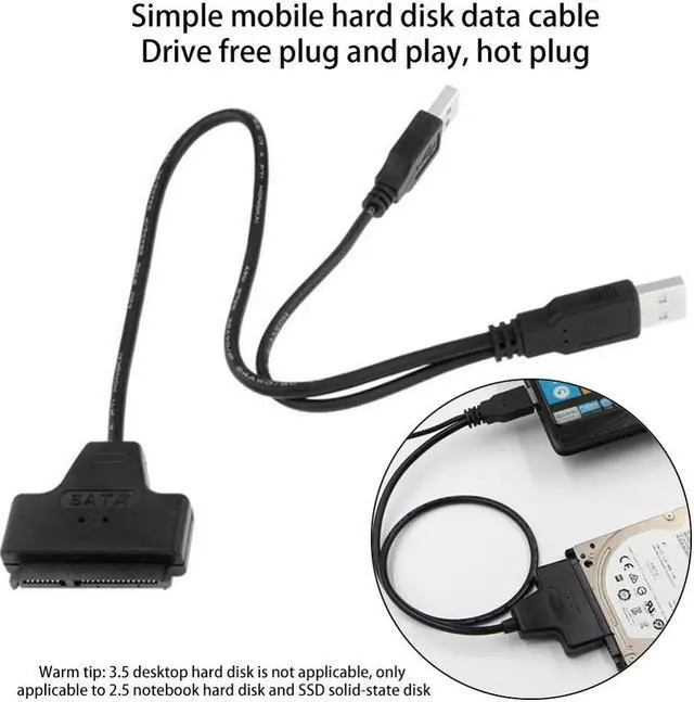 Alt view image 5 of 5 - Sale Cable Sata USB 3.0 or USB2.0 to SATA 22Pin Adapter Cable for 2.5/3.5 inch HDD External Power Hard Disk Drive Converter