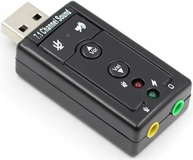 Alt view image 4 of 5 - Sound Card 7.1 Channel External Sound Card to Jack 3.5mm Headphone Audio Adapter Micphone Sound Card For Mac Android