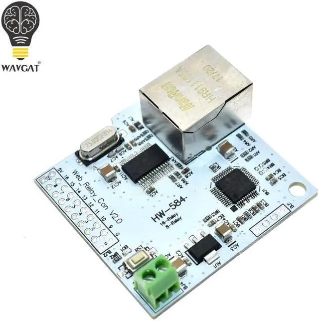 Alt view image 2 of 5 - 8 Channel 28J60 W5100 RJ45 Network Relay Control Switch 5V Internet Relay Module P2P WIFI Module Mobile Phone Control