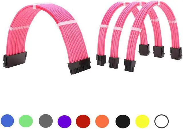 Main image of PSU ATX 24Pin Extension Cable 18AWG GPU 8Pin/ CPU 8Pin Power Cord Cable Kits Lone snakeskin net 4 In 1/ 10 Colors