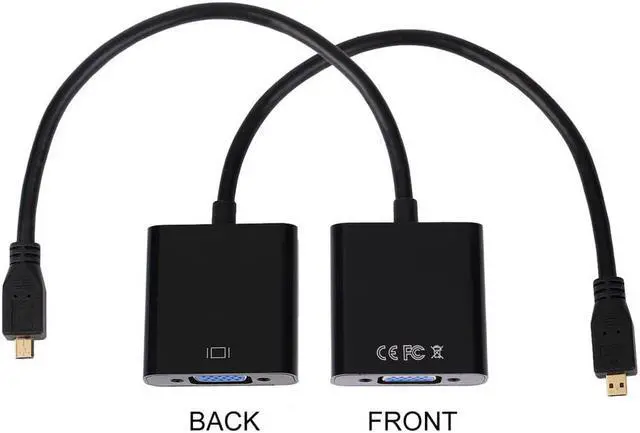 Alt view image 5 of 5 - 2020 New 1080P Micro HDMI to VGA Female Video Cable Converter Adapter for PC Laptop Black Digital Hot hot new