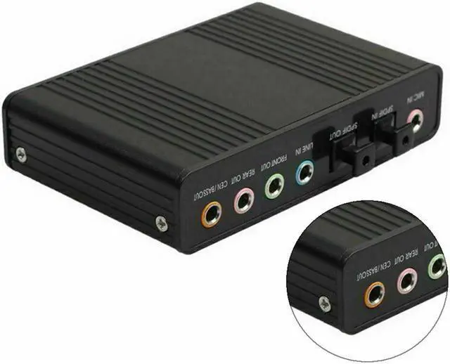Alt view image 5 of 5 - for Laptop Desktop For Win 7 Professional USB Sound Card 6 Channel 5.1 Optical External Audio Card Converter CM6206 Chipset
