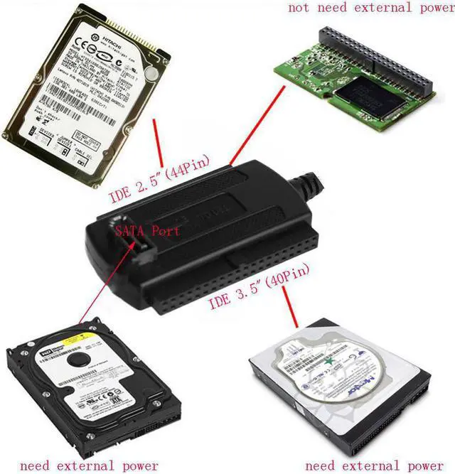 Alt view image 5 of 5 - 2.0 to IDE/SATA 2.5" 3.5" Hard Drive Disk HDD Converter Adapter Cable New