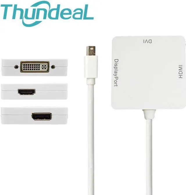 Alt view image 2 of 5 - 3 In 1 Display Port MINI DP Male To Female DVI VGA Female Adapter Converter Cable For Apple MacBook Air Pro MDP