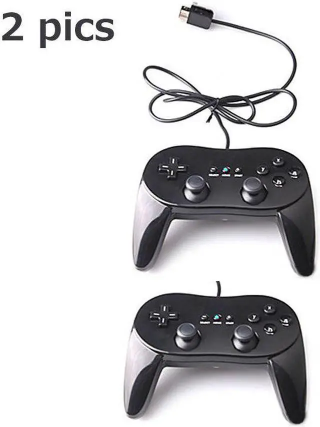Main image of 2 Pcs Classic Wired Game Controller Remote Pro Gamepad Shock Joystick For Nintendo for Wii Second-generation Gift for Kids