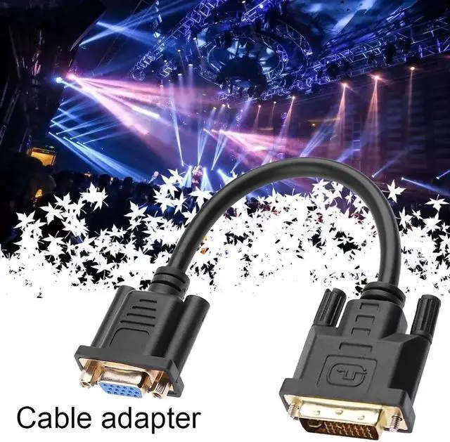 Alt view image 3 of 5 - DVI To VGA Video Cable Converter Adapter 24+1 15Pin Male to Female Active 1080P Adaptor For Projector Pc SS