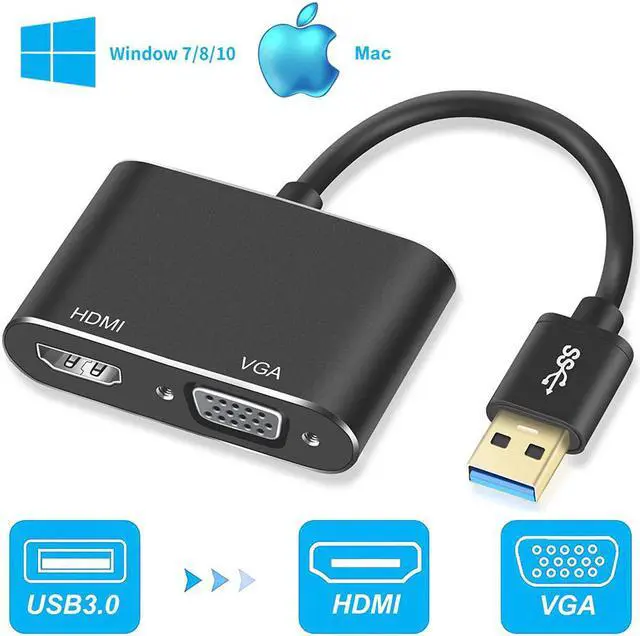 Alt view image 2 of 5 - 2020 Best USB  to  VGA Converter 1080P USB 3.0  VGA Adapter Dual Display Support  VGA Sync Output for Windows7/8/10