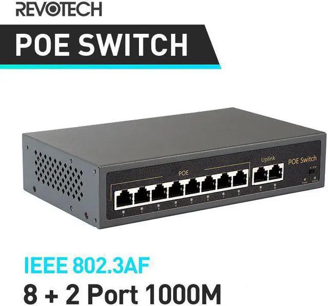 Main image of 8-Port 10/100M + 2-Port 10/100/1000M IEEE802.3af 120W 48V POE Switch Power over Ethernet For IP Camera System Network Switch
