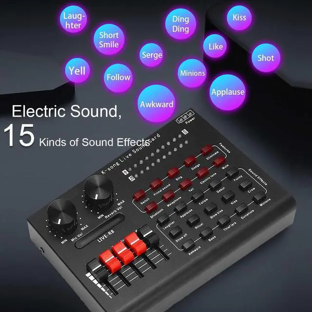 Alt view image 5 of 5 - Bluetooth Sound Card Audio USB Headset Microphone Webcast Live Sound Card for Phone Computer PC Sing